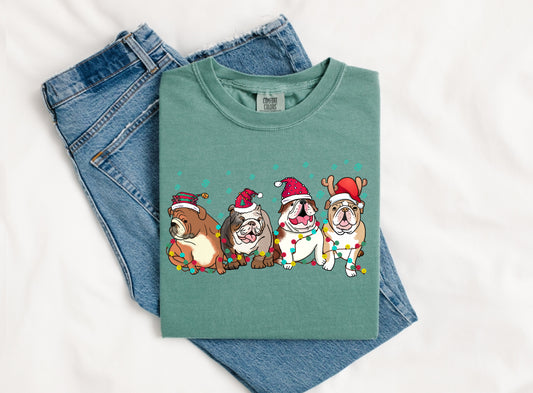 Christmas Bulldogs On Comfort Color Collection