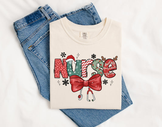 Christmas Coquette Nurse on Comfort Color Collection