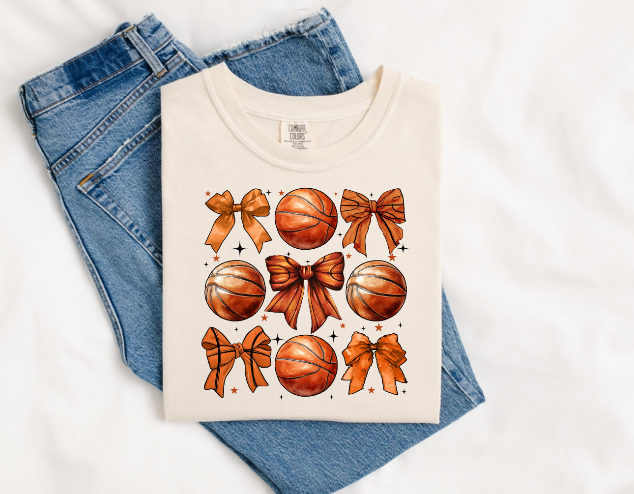 Basketballs and Bows On Comfort Color Collection