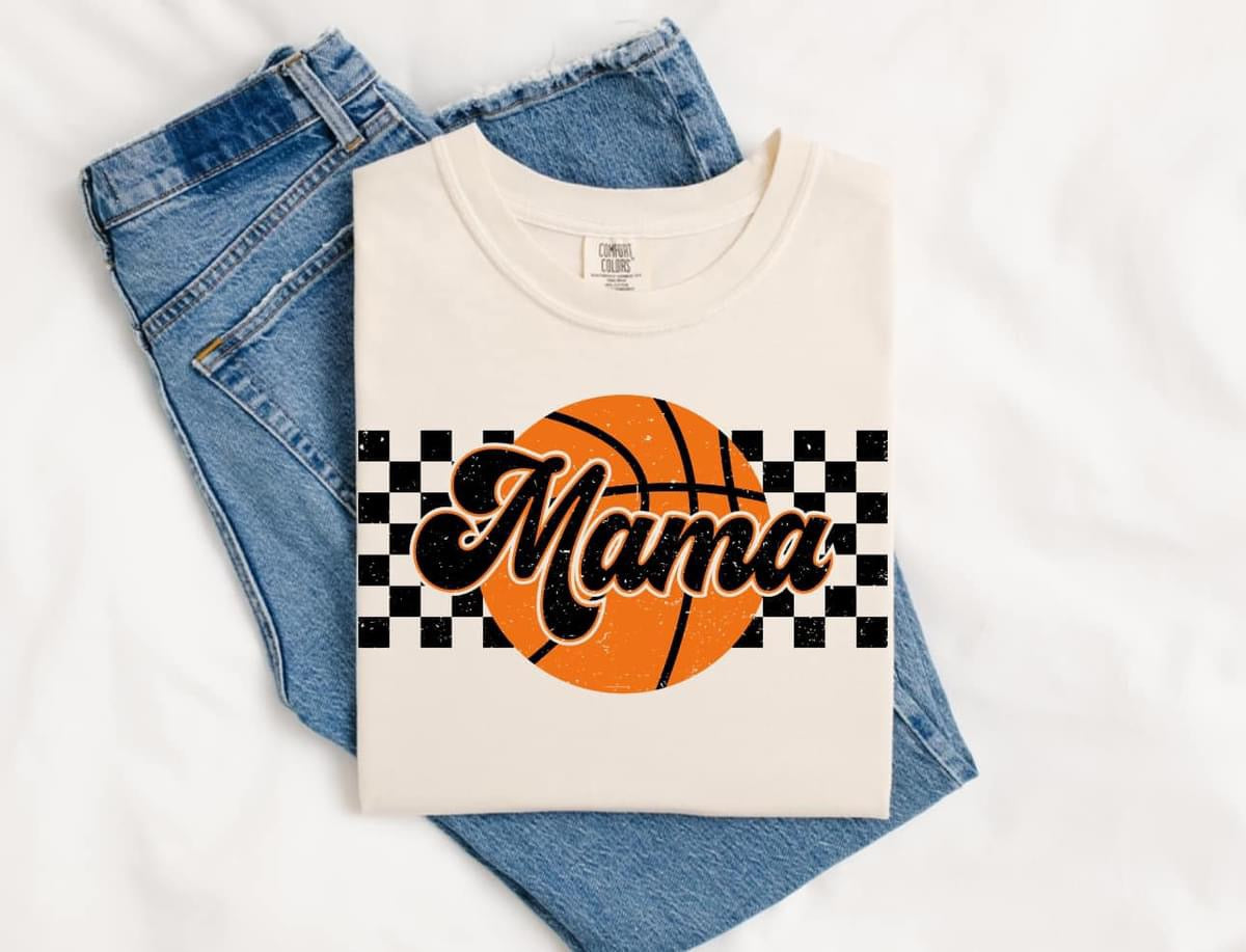 Large Basketball Mama On Comfort Color Collection