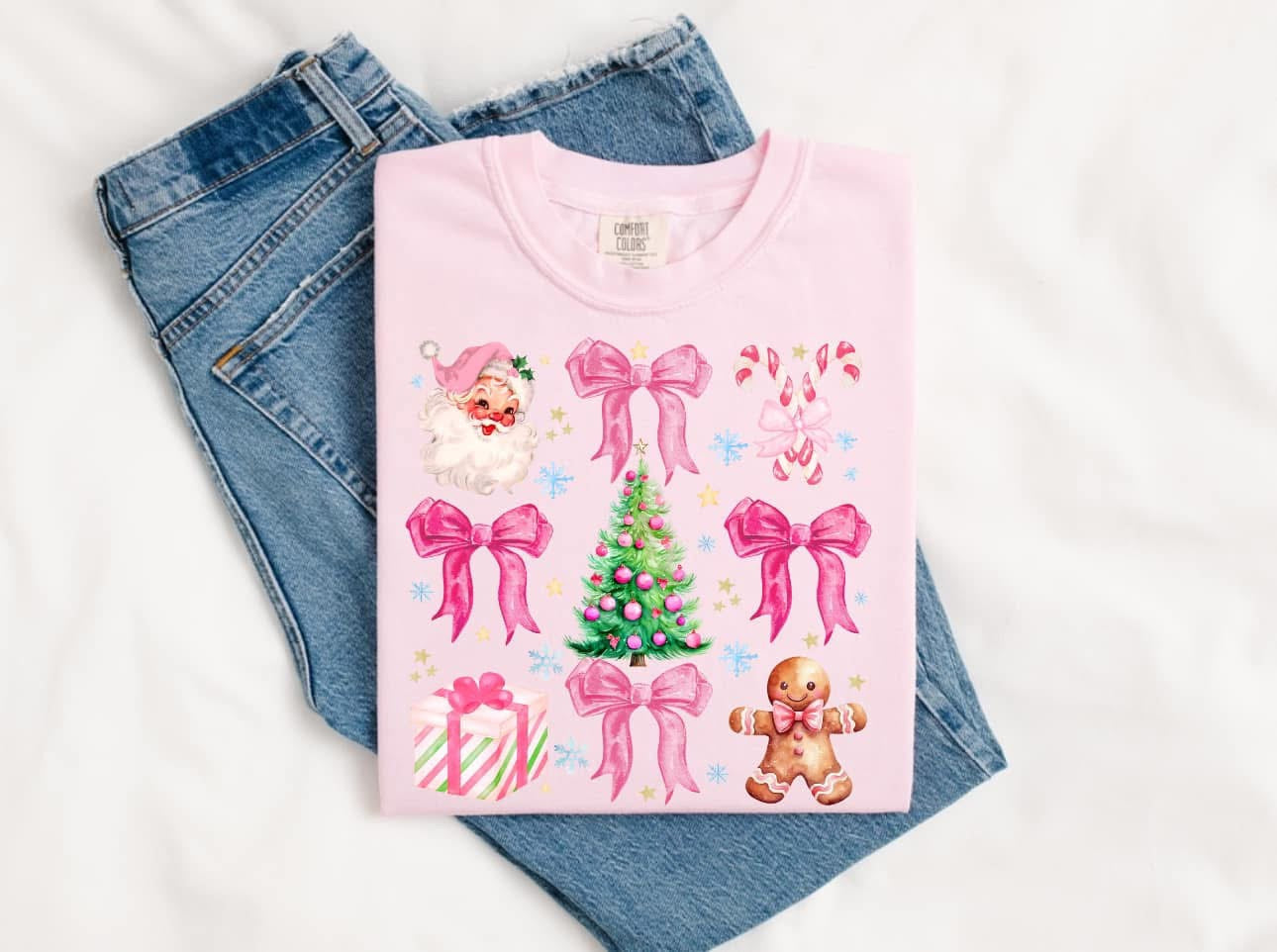 Pink Coquette Christmas on Comfort Color Collection