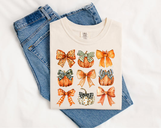 Pumpkin &Bows Comfort Color Short Sleeve 1717 Shirt