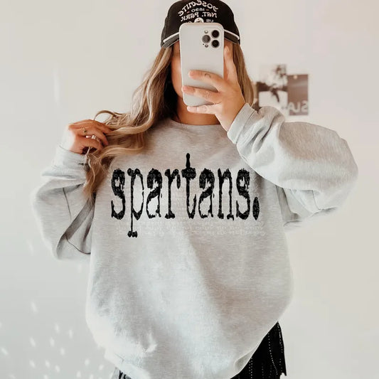 Typography Spartans Gildan Sweatshirt 18000