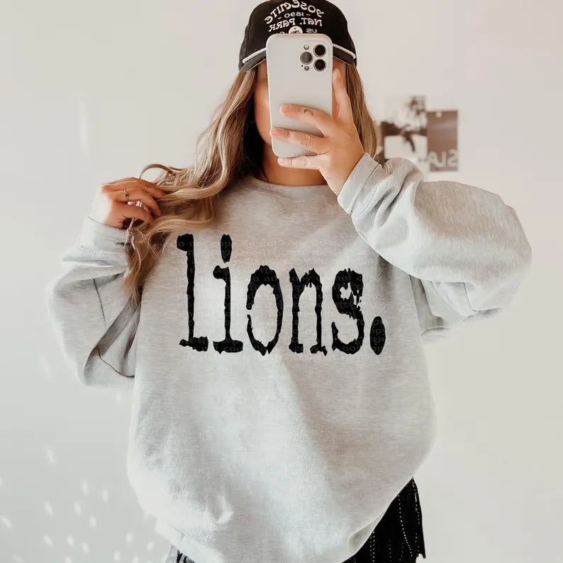 Typographic lions Gildan Sweatshirt 18000