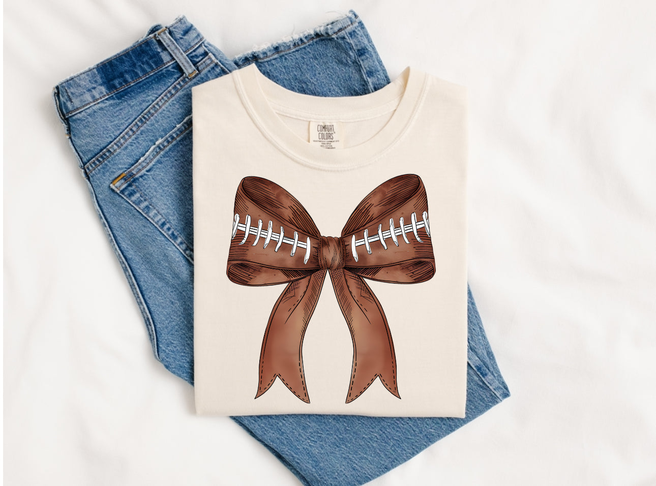 Football Bow On Comfort Color Collection