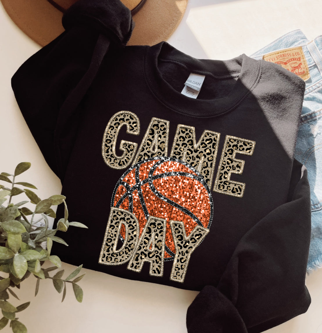 Basketball Leopard Game Day Gildan Short Sleeve 64000